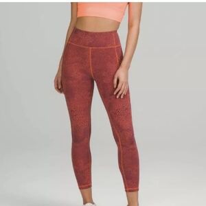 Lululemon Invigorate High-Rise Tight 25" Crackle Glaze Vintage Orange size 8